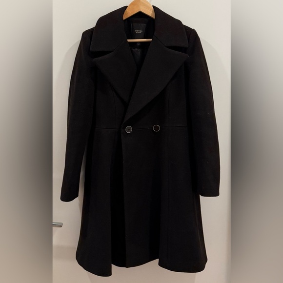 Ever New Classic Black Double-Breasted Coat with Excellent condition - Picture 4 of 5